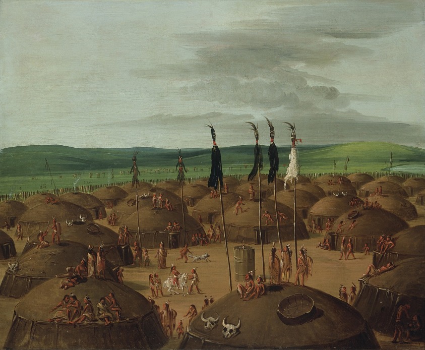 Bird's-eye View of the Mandan Village, 1800 Miles above St. Louis